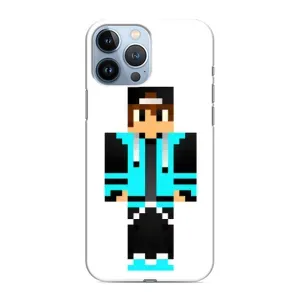 Чохли для iPhone 13 Pro Max (Персонажі МайнКрафт) (Хлопчик у блакитному)