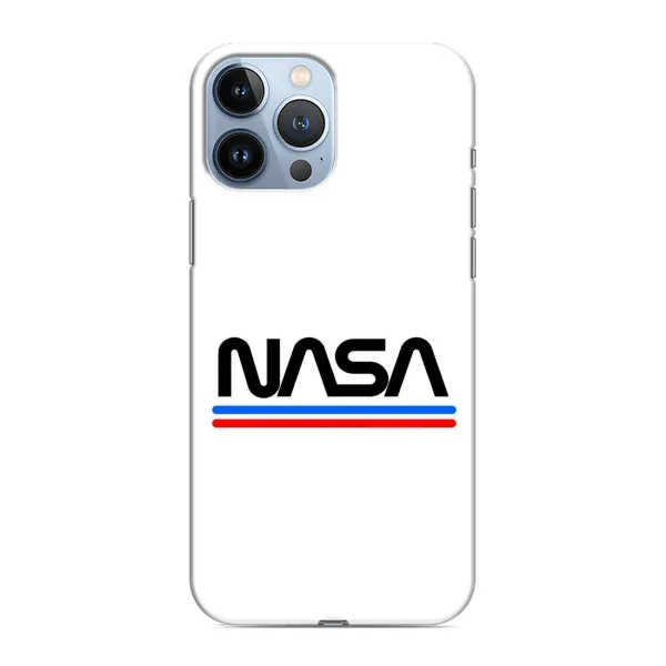Чехол с рисунком «NASA на белом фоне» для iPhone 13 Pro Max