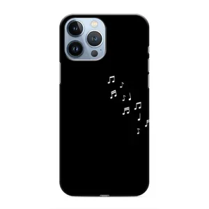 Чехол с картинками на черном фоне для iPhone 13 Pro Max (Ноты)