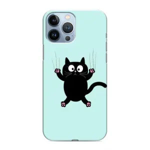 Силиконовый чехол с котиком для iPhone 13 Pro Max (Падающий кот)
