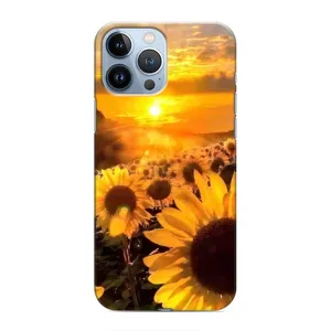 Чехол с Цветами для iPhone 13 Pro Max (поле подсолнухов)