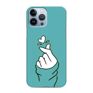 Чохол (Знак сердечка) для iPhone 13 Pro Max (Сердечко на бірюзовому)