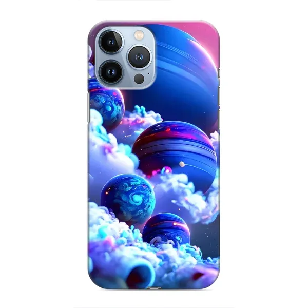 Чехол с рисунком «Синие планеты» для iPhone 13 Pro Max Чехол с рисунком «Синие планеты» для iPhone 13 Pro Max