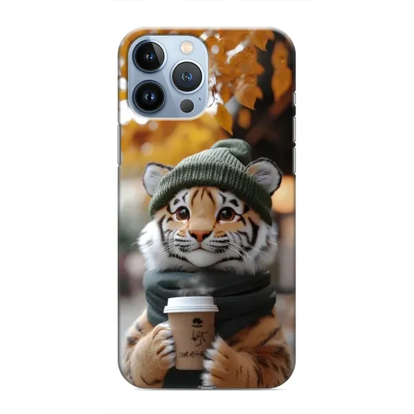 Чехол с рисунком «Тигр с кофе» для iPhone 13 Pro Max Чехол с рисунком «Тигр с кофе» для iPhone 13 Pro Max