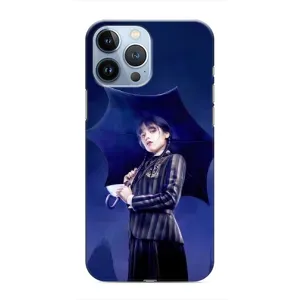Чохол з картинкою Венсдей на iPhone 13 Pro Max (Венсдей з парасолькою)