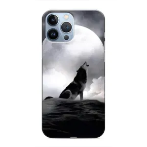 Чехол с Волком на iPhone 13 Pro Max (Волк и луна)