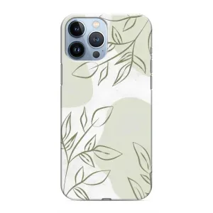 Чехол цветочный дизайн для iPhone 13 Pro Max (Зелёный дизайн)