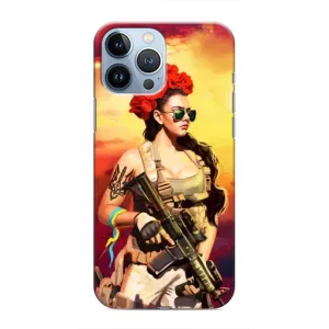ЗСУ Чохли (TPU) для iPhone 13 Pro Max (Жінка солдат)