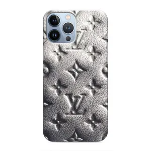 Текстурный Чехол Louis Vuitton для Айфон 13 Про (Бежевый ЛВ)