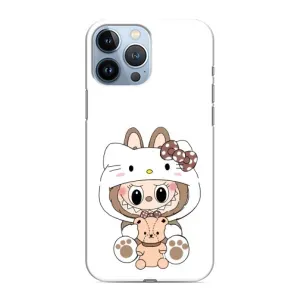 Чохол з принтом Лабубу для iPhone 13 Pro (Білий Лабубу)