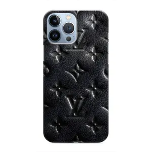 Текстурный Чехол Louis Vuitton для Айфон 13 Про (Черный ЛВ)