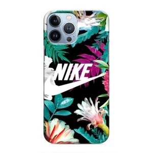 Силиконовый Чехол на iPhone 13 Pro с картинкой Nike (Цветочный Nike)