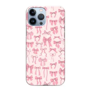 Чехол банты для iPhone 13 Pro (Фон бантики)