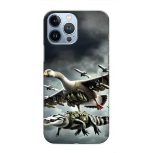 Чехол с мемами тралалело тралала для iPhone 13 Pro (Гусини и крокодило)