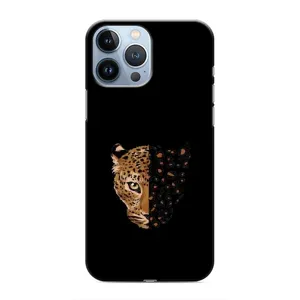 Чохол з леопардовим принтом на iPhone 13 Pro (Леопард на чорному)