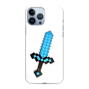 Чехлы для iPhone 13 Pro (Персонажи Майн Крафт) (Меч)