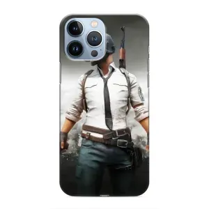 Силиконовый чехол с картинкой "Герой Pubg" на iPhone 13 Pro (Пабг)