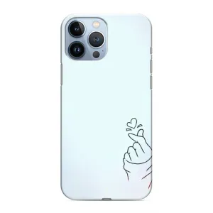 Чехлы (Знак сердечка) на iPhone 13 Pro (Сердце на голубом)