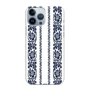 Силіконовый Чохол на iPhone 13 Pro з картинкой Вишиванки (Синя вишиванка)