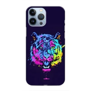 Силиконовый бампер с картинкой животных для iPhone 13 Pro (Тигр-Арт)