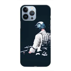 Силиконовый чехол с картинкой "Герой Pubg" на iPhone 13 Pro (В экиперовке)