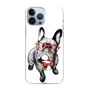 Бампер для iPhone 13 Pro с картинкой "Песики" (В очках)