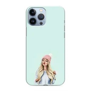 Силіконовый Чохол на iPhone 13 Pro з картинкой Модных девушек (В шапці)
