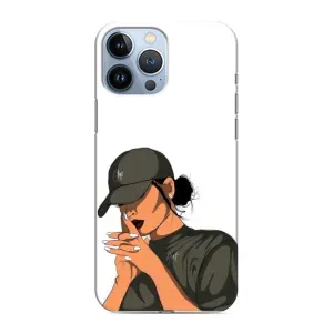 Силіконовый Чохол на iPhone 13 Pro з картинкой Модных девушек (У зеленому)