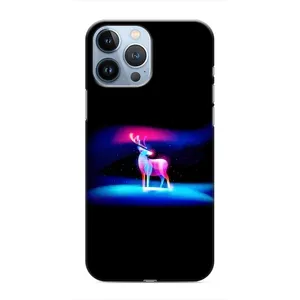 Силиконовый бампер с картинкой животных для iPhone 13 Pro (Яркий олень)