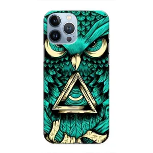 Чехлы с принтом СОВЫ для iPhone 13 Pro (Зеленая сова)