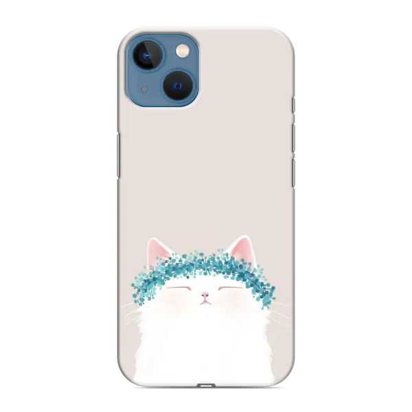 Чехол с рисунком «Белый котик» для iPhone 13 Чехол с рисунком «Белый котик» для iPhone 13