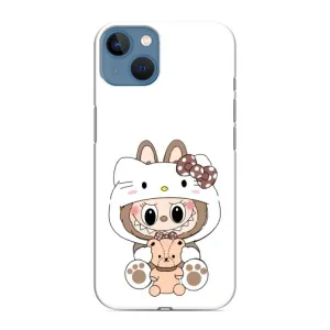 Чехол с принтом Лабубу для iPhone 13 (Белый Лабубу)