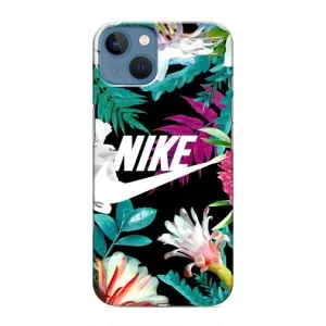 Силіконовый Чохол на iPhone 13 з картинкою НАЙК (Квітковий Nike)