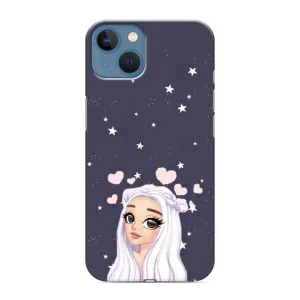Чехол Стильные девушки на iPhone 13 (Девушка и сердечки)