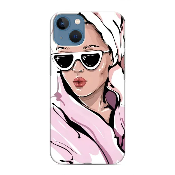 Чехол с рисунком «Девушка в халате» для iPhone 13