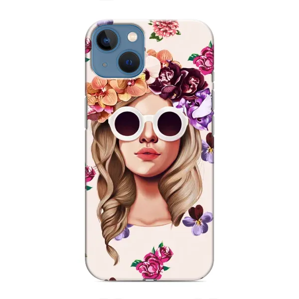 Чехол с рисунком «Девушка в очках» для iPhone 13
