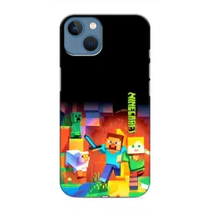 Чехлы для iPhone 13 (Персонажи Майн Крафт) (Герой Майнкрафт)
