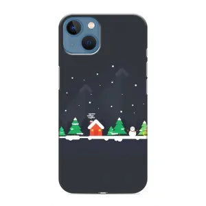 Силиконовый бампер на рождество для iPhone 13 (Город зимний)