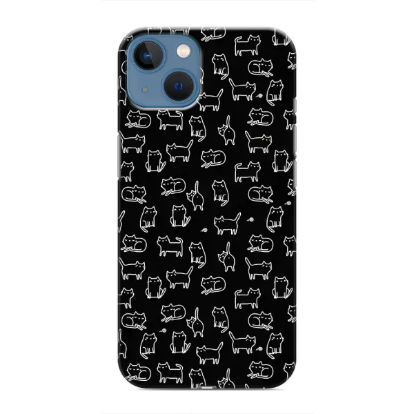 Чехол с рисунком «Котики на черном» для iPhone 13 Чехол с рисунком «Котики на черном» для iPhone 13
