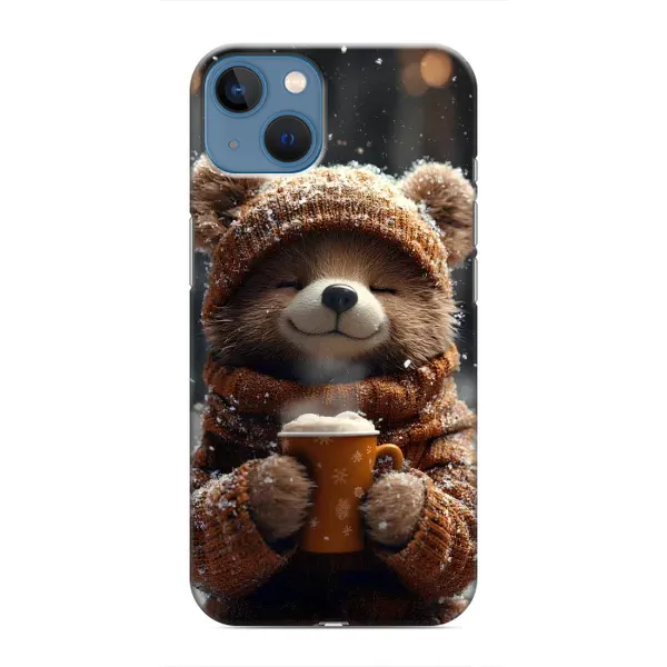 Чехол с рисунком «Медвежонок с кофе» для iPhone 13 Чехол с рисунком «Медвежонок с кофе» для iPhone 13