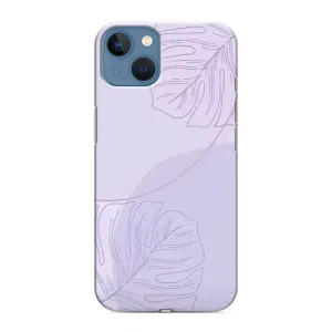 Чехол цветочный дизайн для iPhone 13 (Монстера фиолетовая)