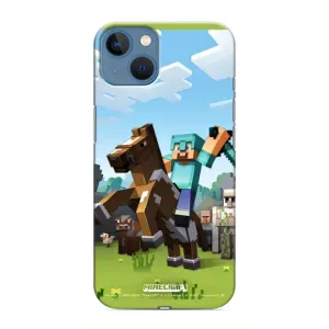 Чехлы для iPhone 13 (Персонажи Майн Крафт) (На коне)