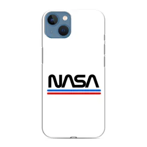 Силиконовый бампер с принтом "Наса" на iPhone 13 (NASA на белом фоне)