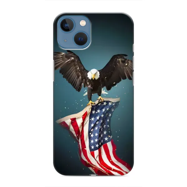 Чехол с рисунком «Орел и флаг» для iPhone 13