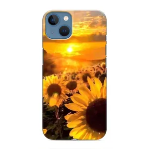 Чехол с Цветами для iPhone 13 (поле подсолнухов)