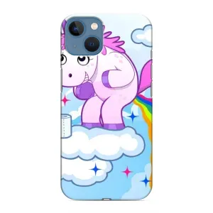 Чехол Unicorn на iPhone 13 (Радуга единорожка)