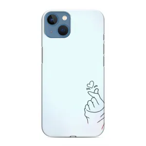 Чехлы (Знак сердечка) на iPhone 13 (Сердце на голубом)