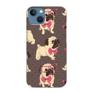 Чехол (ТПУ) Милые собачки для iPhone 13 (Собачки Мопсики)