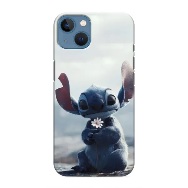Чехол с рисунком «Стич с цветочком» для iPhone 13