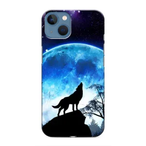 Чехол с Волком на iPhone 13 (Воет на луну)
